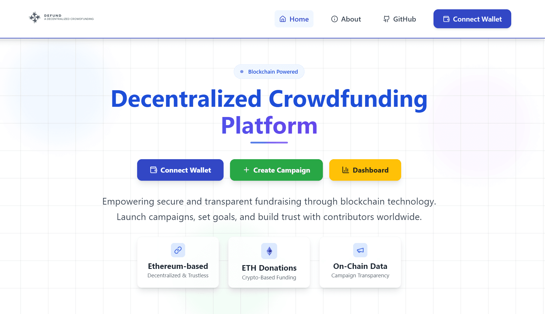 Web3 Crowdfunding Platform — Blockchain · Next.js · Smart Contract Portfolio Piece