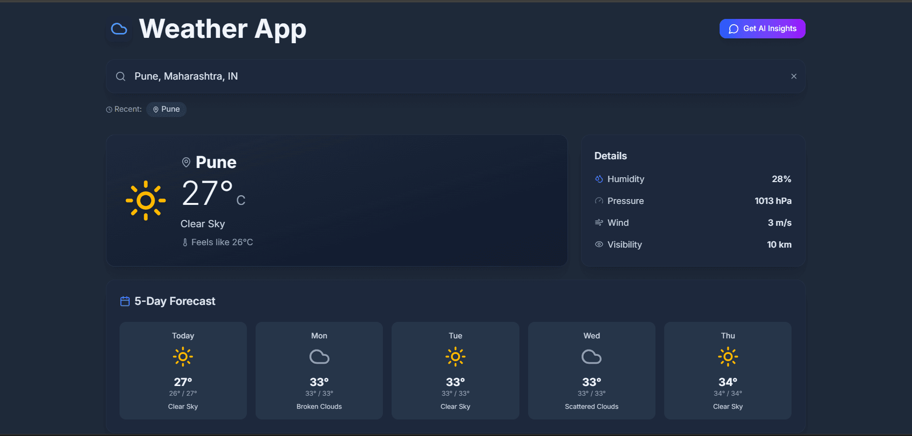 Smart Weather AI Assistant — AI Integration · React · Automation Portfolio Piece